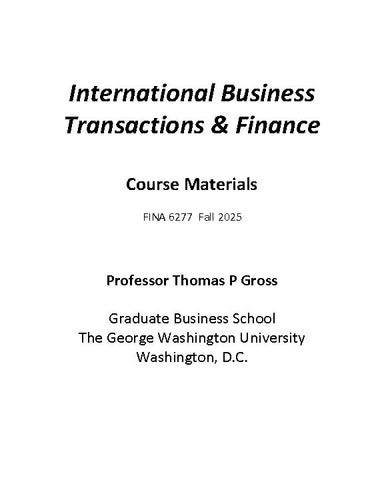 International Business Transactions & Finance