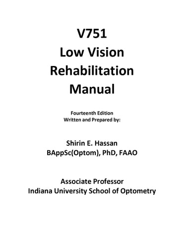 Low Vision Rehabilitation Manual - V751